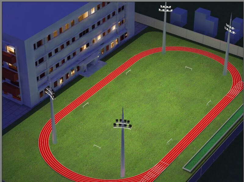 室外大型足球场照明灯灯光布置图广东惟思照明科技有限公司(组图)