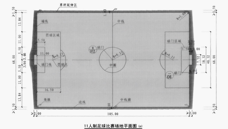 足球门可以分为标准尺寸即11人次专业比赛用的尺寸