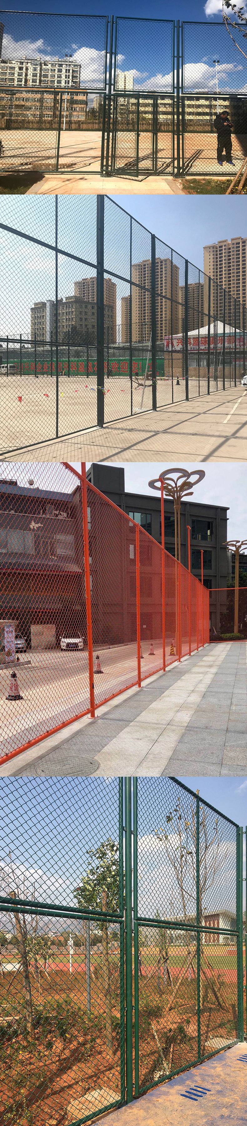 北京体育场铁丝网上，也可用做篮球场围网，排球场围网